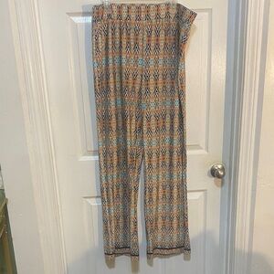 Kim Rogers Multicolor Geometric Wide Leg Pants